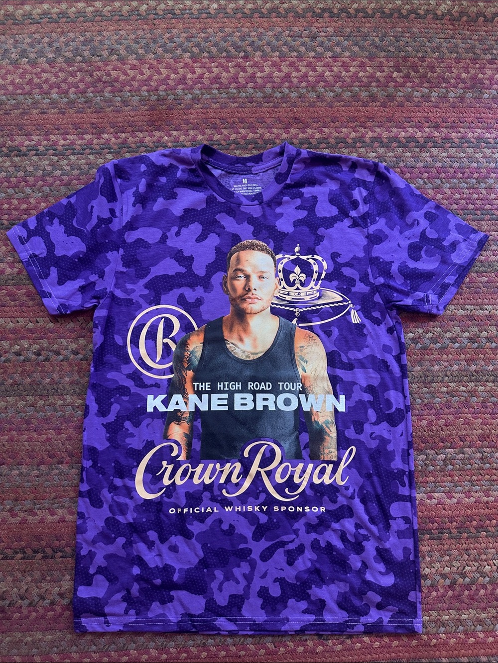 Kane Brown x Crown Royal Purple Camo high road Tour T-Shirt